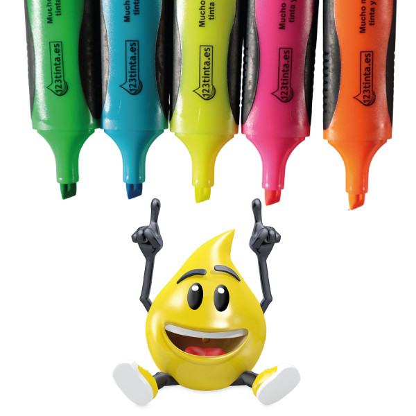 *GRATIS* Pack ahorro subrayadores 123tinta: amarillo/azul/rosa/naranja/verde/violeta 426504 - 1