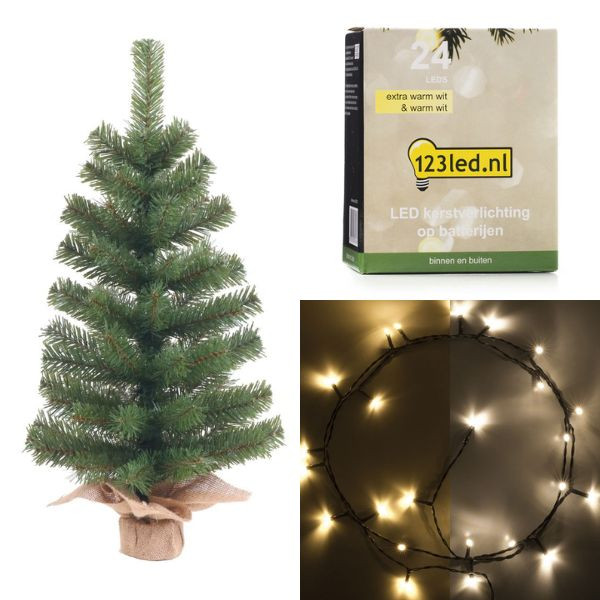 Árbol de Navidad artificial 60 cm + 24 luces navideñas 426855 - 1