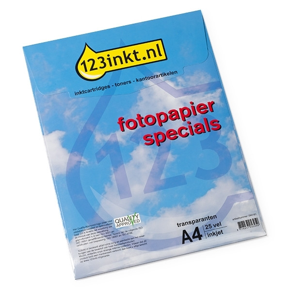 123inkt 123inta Papel de transparencias para impresoras de inyección de tinta (25 hojas)  064181 - 1