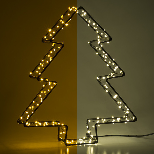 Árbol luminoso 3D a pilas 26 cm | Blanco extra cálido y cálido | 200 luces | Negro LDR07286 - 1