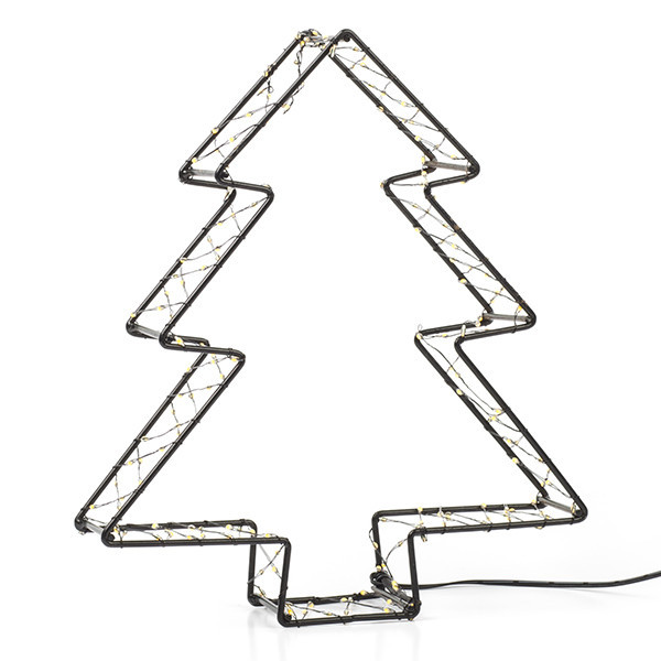 Árbol luminoso 3D a pilas 26 cm | Blanco extra cálido y cálido | 200 luces | Negro LDR07286 - 2