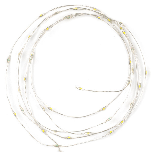 Alambre luminoso a pilas 2 m | Blanco extra cálido y cálido | 40 luces | Plateado LDR07280 - 4