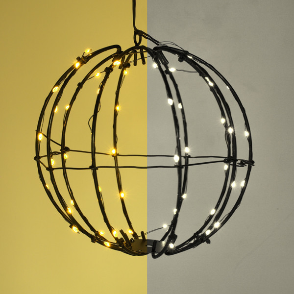 Bola luminosa a pilas Ø 20 cm | Blanco extra cálido y cálido | 50 luces LDR07353 - 1