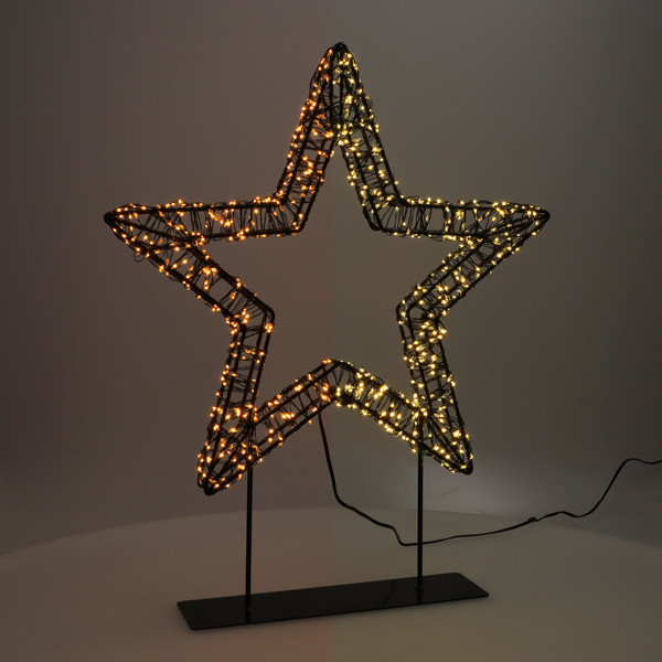 Estrella con base 36 cm | Blanco extra cálido y cálido | 800 luces | Negro LDR07326 - 1