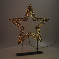 Estrella con base 36 cm | Blanco extra cálido y cálido | 800 luces | Negro LDR07326