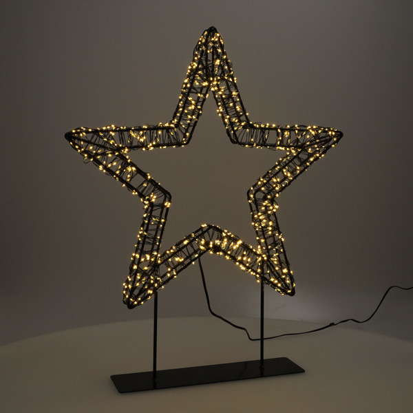 Estrella con base 36 cm | Blanco extra cálido y cálido | 800 luces | Negro LDR07326 - 3