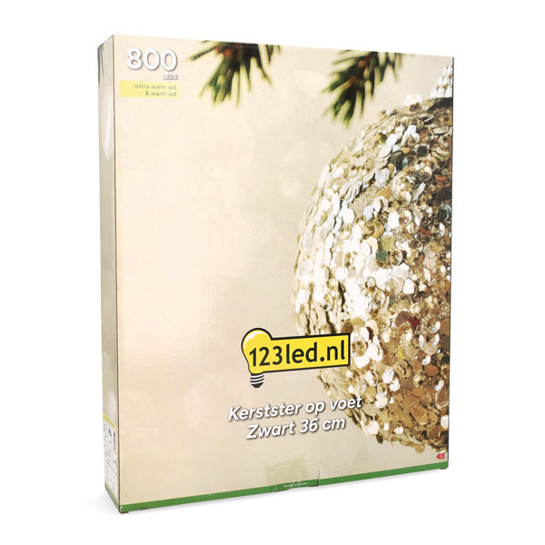 Estrella con base 36 cm | Blanco extra cálido y cálido | 800 luces | Negro LDR07326 - 7
