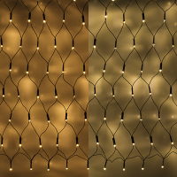 Red de luces a pilas 120 × 60 cm | Blanco extra cálido y cálido | 144 luces LDR07192
