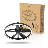 Ventilador de techo con lámpara LED | Ø 61,3 cm | 2200-6500K | Negro | 27W LDR02467