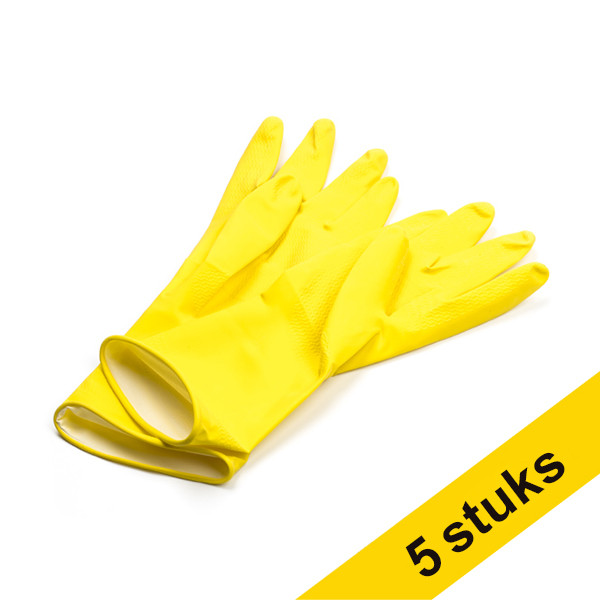 Pack: 5x Guantes talla M rosa/amarillo SDR06168 - 1