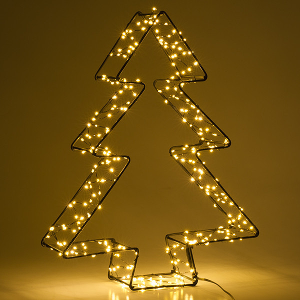 123tinta Árbol luminoso 3D a pilas 36 cm | Blanco extra cálido y cálido | 300 luces | Negro LDR07272 - 3