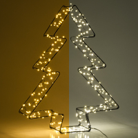 123tinta Árbol luminoso 3D a pilas 36 cm | Blanco extra cálido y cálido | 300 luces | Negro LDR07272