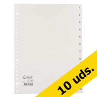123tinta índices de plástico A4 blancos con 12 pestañas 1-12 (23 agujeros) | Pack 10 uds 300584