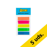 123tinta 5x marcapáginas de colores 45 x 12 mm (5 x 25 pestañas) | Pack 5 uds