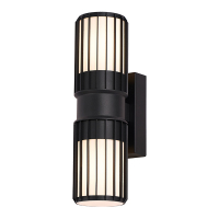 123tinta Aplique de pared exterior E27 Up & Dow Nashville Acabado mate IP54 Negro LDR08862