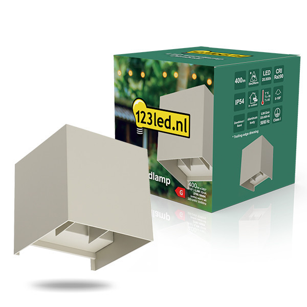 123tinta Aplique de pared exterior Iluminación Up & Down Amarillo 1800-2700K IP54 5,5W Color arena LDR08871 - 1