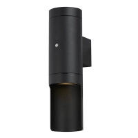 123tinta Aplique de pared exterior con sensor crepuscular GU10 New Orleans IP44 Negro LDR08860