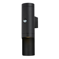 123tinta Aplique de pared exterior con sensor de movimiento GU10 New Orleans IP44 Negro LDR08861