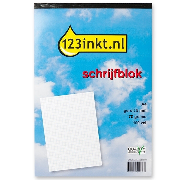 123tinta Bloc de notas A4 cuadriculado 5 mm 70 gramos 100 hojas 300288 - 1