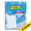 123tinta Bloc de notas A4 cuadriculado 70 gramos 80 hojas con espiral (23 agujeros) | Pack 5 uds 300592 - 1