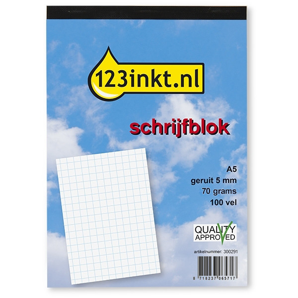 123tinta Bloc de notas A5 cuadriculado 5 mm 70 gramos 100 hojas 300291 - 1