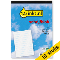 123tinta Bloc de notas A6 rayado de 70 g/m² y 100 hojas | Pack 10 uds