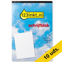 123tinta Bloc de notas cuadriculado A4 de 5 mm 70 gramos 100 hojas | Pack 10 uds 300572
