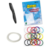 123tinta Bolígrafo 3D PRO avanzado negro | Pack 18 colores 426213