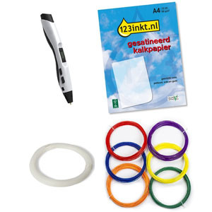 123tinta Bolígrafo 3D PRO básico blanco | Pack 6 colores vivos 426212 - 1