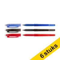 123tinta Bolígrafo borrable (azul, negro y rojo) | Pack 6 uds