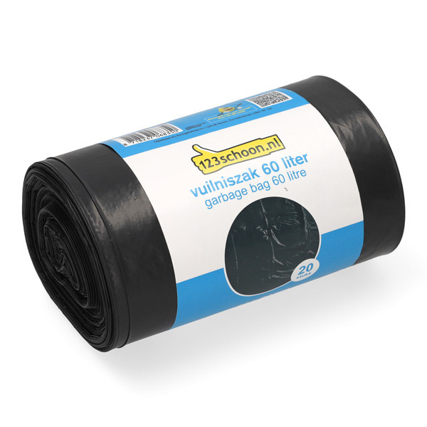 123tinta Bolsa de basura LDPE gris 60 litros (20 unidades) SDR00342 - 1