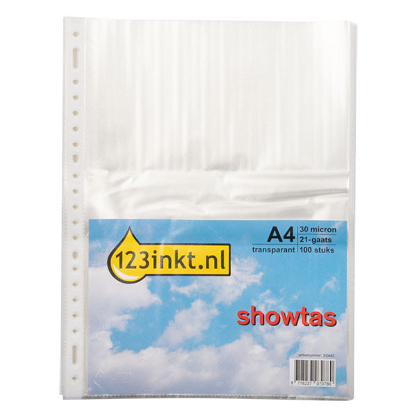 123tinta Bolsa transparente A4 21 agujeros 30 micras (100 unidades) 300443 - 1