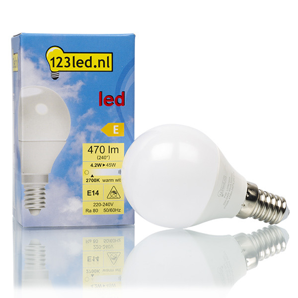123tinta Bombilla LED E14 C35 Luz Cálida Redonda Mate (4.2W) LDR01634 - 1