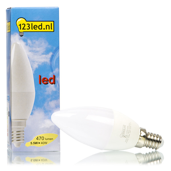 123tinta Bombilla LED E14 C35 Luz Cálida Vela Mate (5.5W) LDR01540 - 1