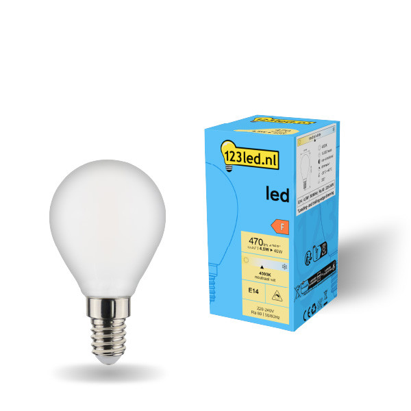 123tinta Bombilla LED E14 bola mate regulable (4,5 W) LDR01914 - 1