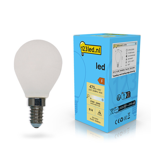 123tinta Bombilla LED E14 bola mate regulable (4,5 w) LDR02082 - 1