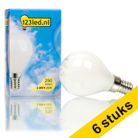 123tinta Bombilla LED E14 bola mate regulable luz cálida (2,8W) | Pack 6 uds