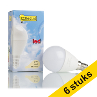 123tinta Bombilla LED E14 bola regulable luz cálida (6W) | Pack 6 uds
