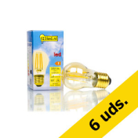 123tinta Bombilla LED E27 Luz Cálida Oro Bola Filamento Regulable (4.1W) | Pack 6 uds