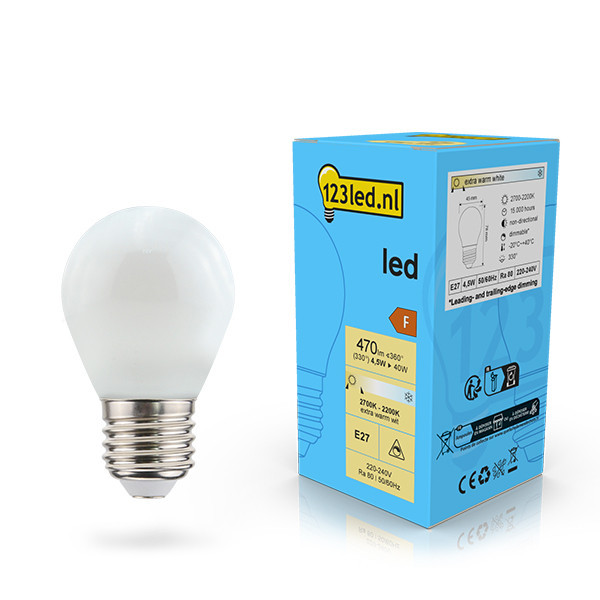 123tinta Bombilla LED E27 bola mate regulable (4.5W) LDR02084 - 1