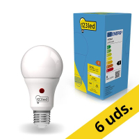 123tinta Bombilla LED E27 con sensor de luz mate de 8 W (60 W) | Pack 6 uds