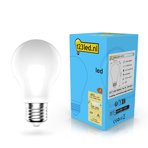 123tinta Bombilla LED E27 pera mate regulable luz cálida (4.5W) LDR02088 - 1