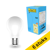 123tinta Bombilla LED E27 pera mate regulable luz neutra (4.5W) | Pack 6 uds