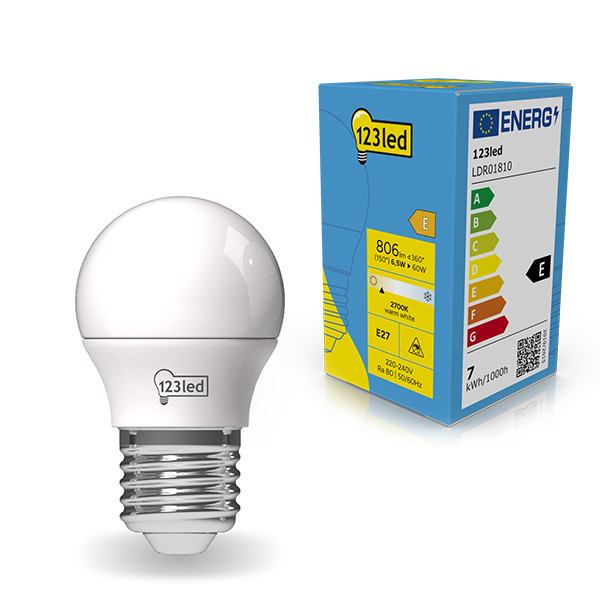 123tinta Bombilla LED E27 redonda mate luz cálida (6.5W) LDR01810 - 1