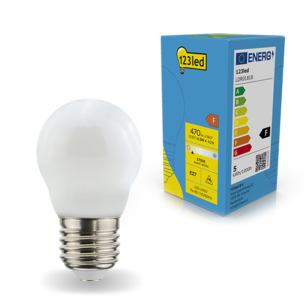 123tinta Bombilla LED E27 redonda mate regulable luz cálida (4.5W) LDR01818 - 1