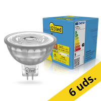 123tinta Bombilla LED GU5.3 luz cálida foco 4,4W (35W)