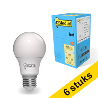123tinta Bombilla led E27 pera mate luz cálida (6W) | Pack 6 uds