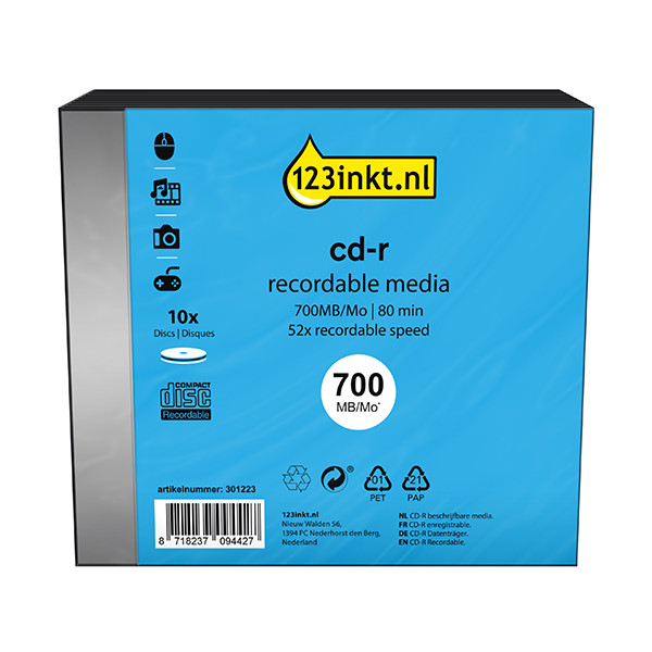 123tinta CD-R 80 minutos - 10 unidades 301223 - 1