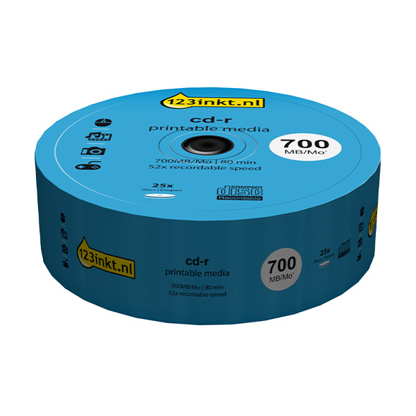 123tinta CD-R Bobina 25 - 700 MB Imprimible 301227 - 1