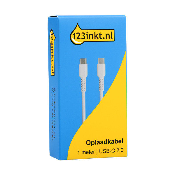 123tinta Cable de carga USB-C a USB-C 2.0 blanco (1 metro) 302268 - 2
